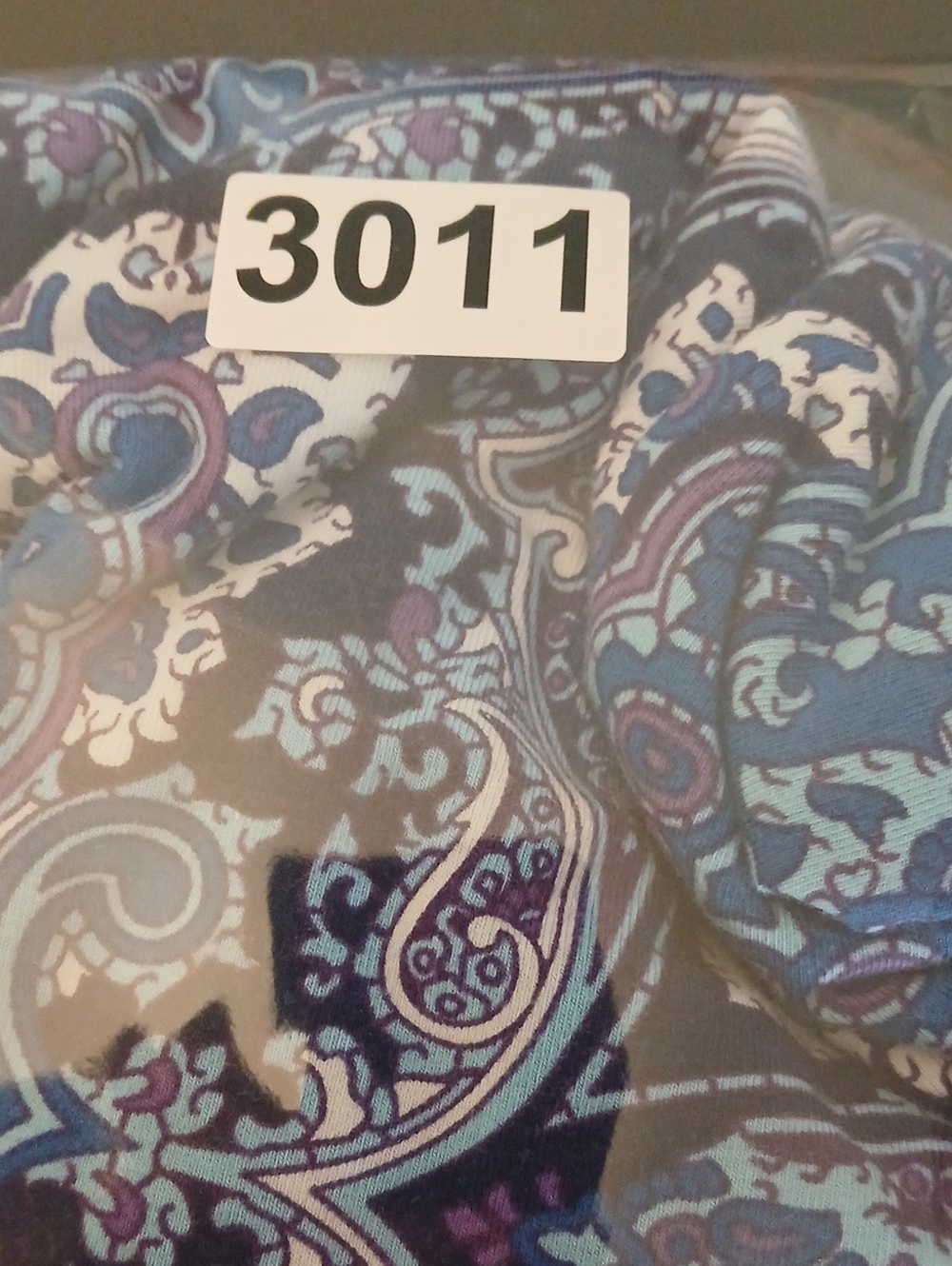 Isaac Mizrahi Live Blue Paisley Medallion Cotton Modal T-Shirt Dress Womens 2X - Picture 10 of 10